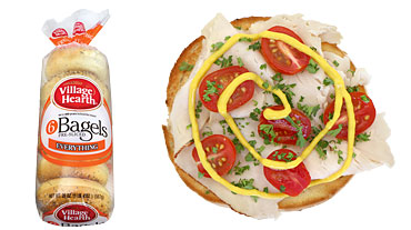 Turkey Tomato and Mustard on Village Hearth Everything Bagel