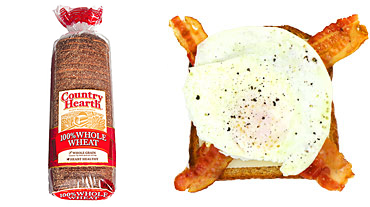 Country Hearth Open Faced Breakfast Sandwich on 100 Whole Wheat