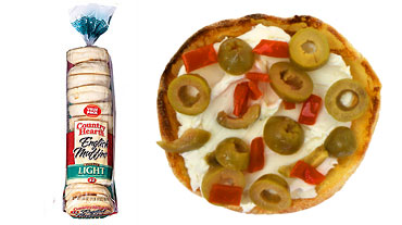 Country Hearth Veggie Cream Cheese and Olives English Muffin